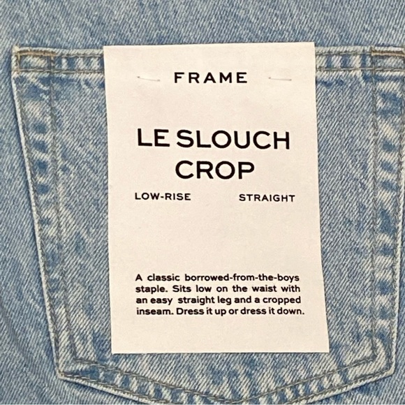 NEW FRAME Le Slouch Crop Split Screen Denim Jeans Size 27 - Picture 5 of 10